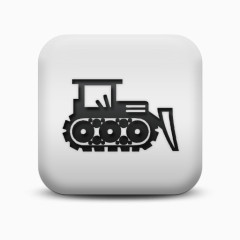 磨砂白广场图标运输旅行拖拉机交通出行图标