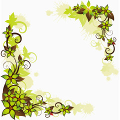 矢量矢量植物边框