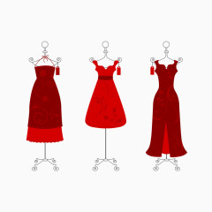 红礼服矢量