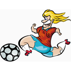 卡通运动员足球
