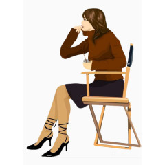 坐在椅子上思考的漂亮女人