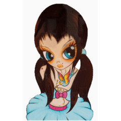 欧美女孩剪影卡通西方美女素材