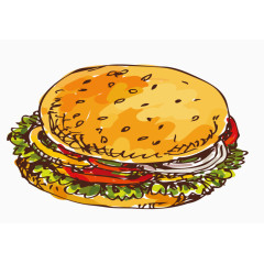 彩绘汉堡包