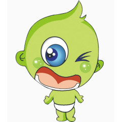 卡通绿娃