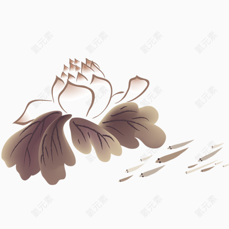 水墨荷花