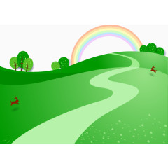 卡通清新春天草坪