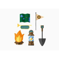 卡通野营小工具集合