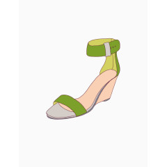 绿色高跟凉鞋
