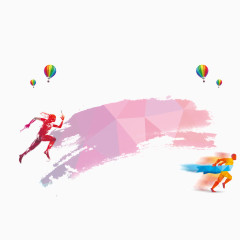文案背景元素  奔跑 彩绘