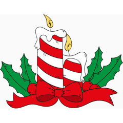 卡通手绘蜡烛丝带