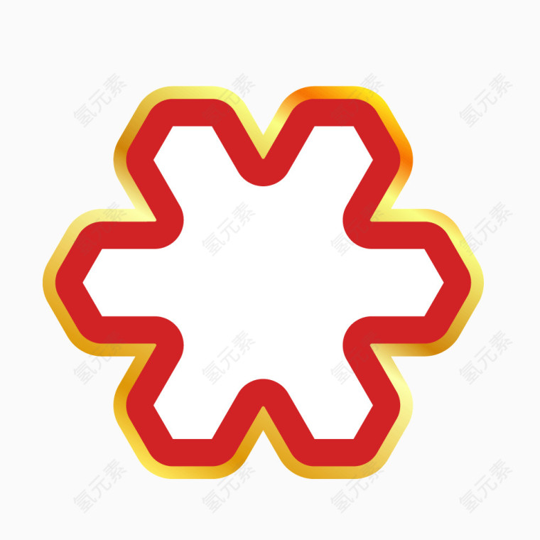 红色金边多边形