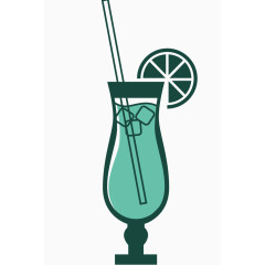 卡通绿色夏季饮料