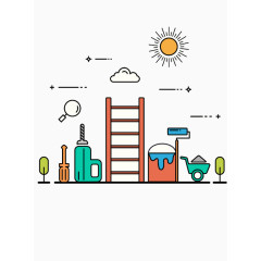 扁平化装修元素