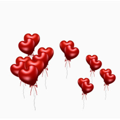红色心形气球