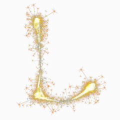 金色烟火字母L