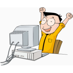 卡通插画人物伸懒腰