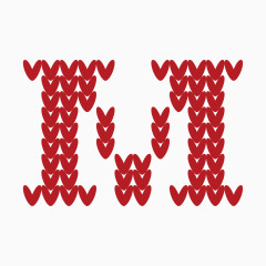 针织字母爱心字母M