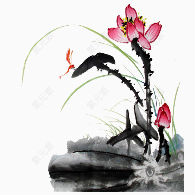 水墨荷花