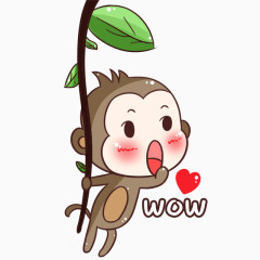 卡通手绘猴子wow