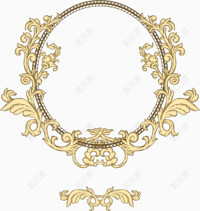 矢量欧式花纹边框素材