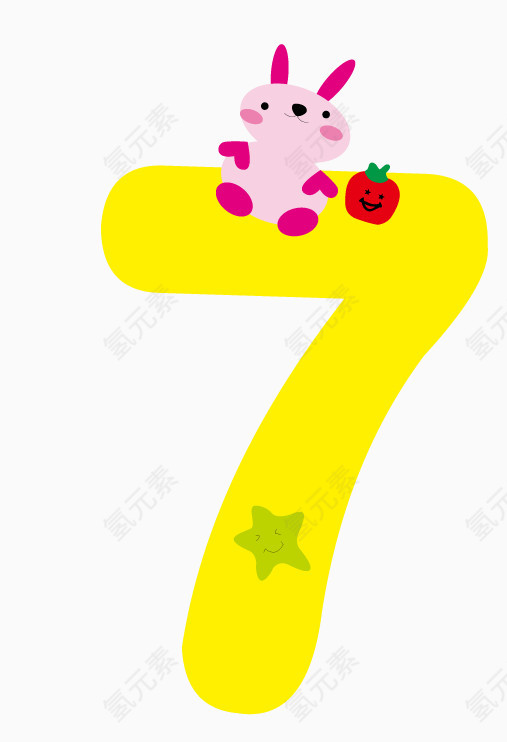 卡通图形可爱数字7