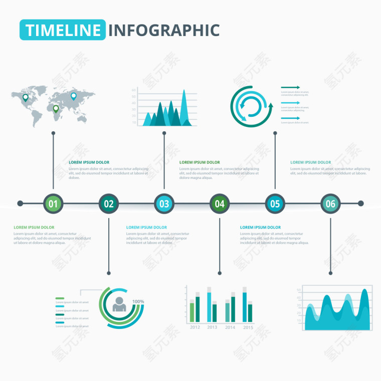 丰富多彩的时间轴图表免费下载