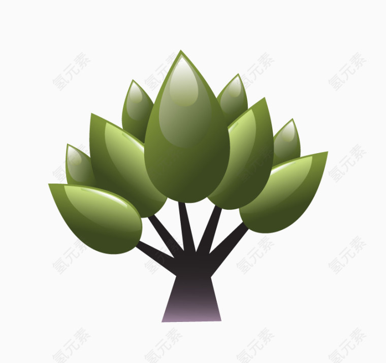 可爱卡通小树