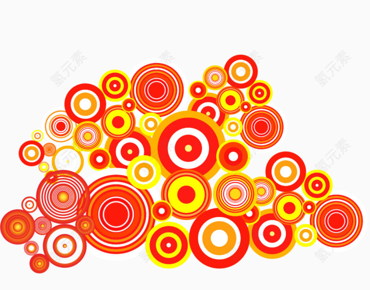 矢量手绘彩色圆环图片