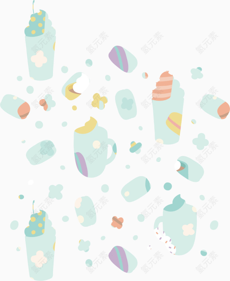 甜点元素矢量图