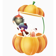 卡通可爱南瓜小孩灯光