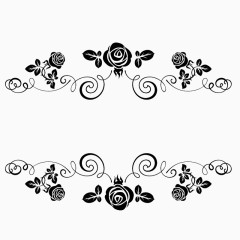 复古玫瑰花边框素材