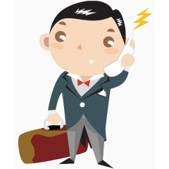 卡通矢量男人打电话