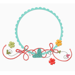 蓝色圆环花边边框