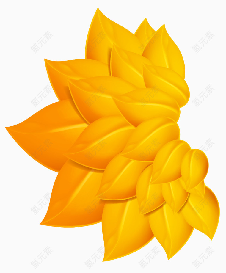 翅膀状金色树叶