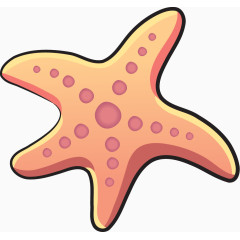 卡通手绘粉色海星png