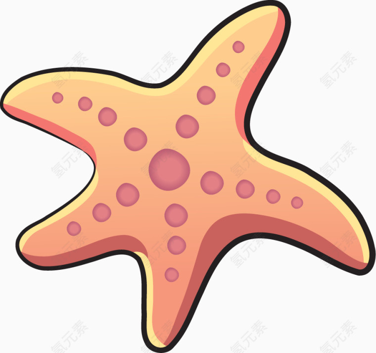 卡通手绘粉色海星png