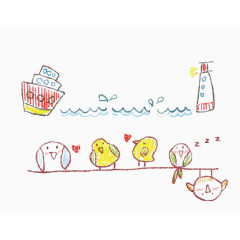 游龙 灯塔和几只小鸟