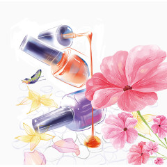 手绘花朵指甲油