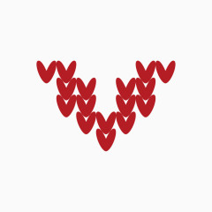 针织字母爱心字母v