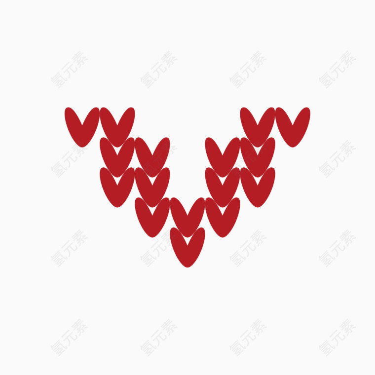 针织字母爱心字母v