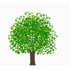 绿色手绘大树