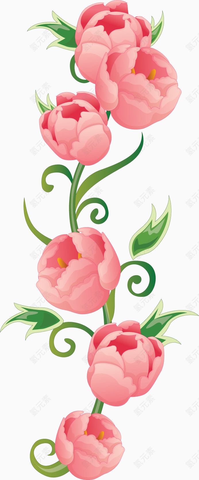 手绘粉色花苞