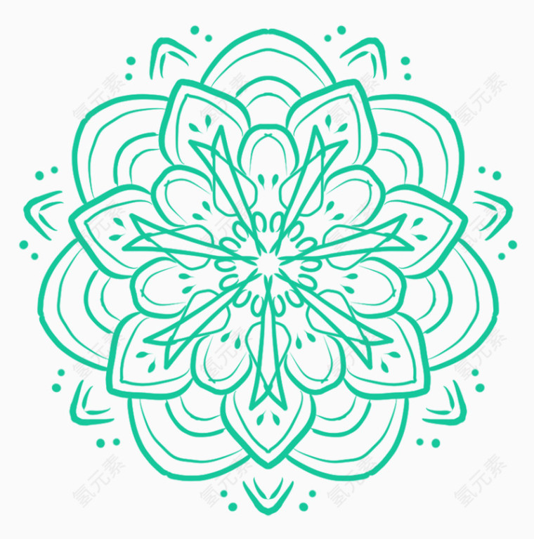 手绘蓝色花朵图片