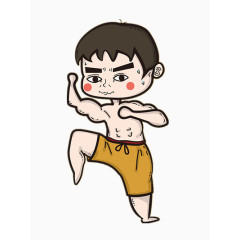 功夫小子插图矢量图