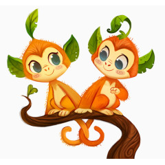 树枝上的小猴子