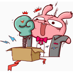 被整蛊的惊吓的粉红兔子