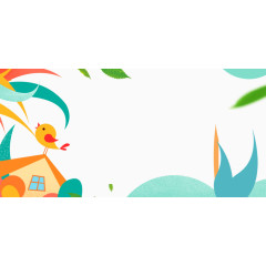 绿叶小鸟房屋装饰元素