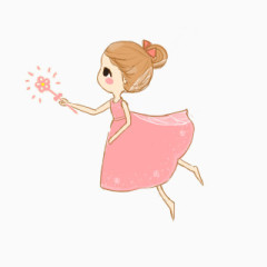手绘卡通人物小仙女女孩素材PNG
