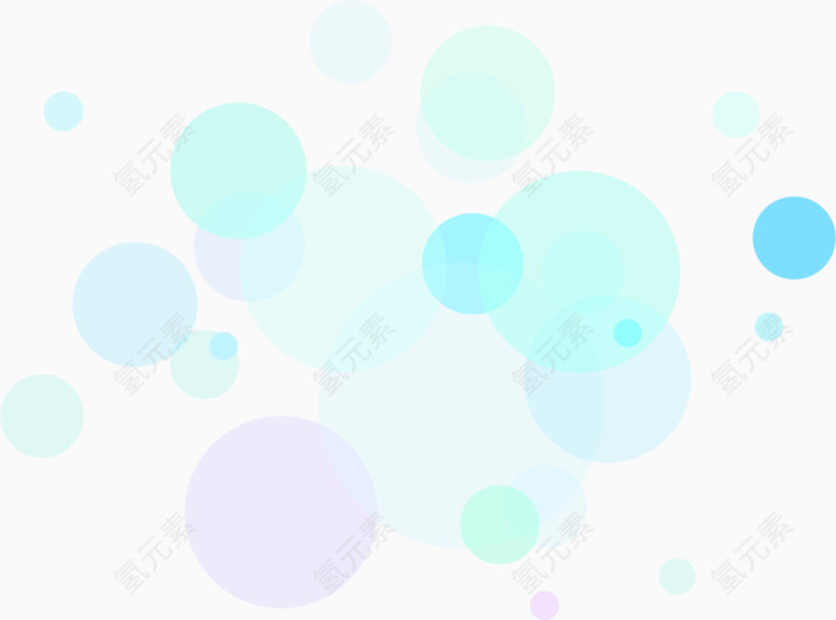 蓝色清新光芒圆圈漂浮素材