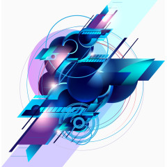 时尚动感蓝色光效图案